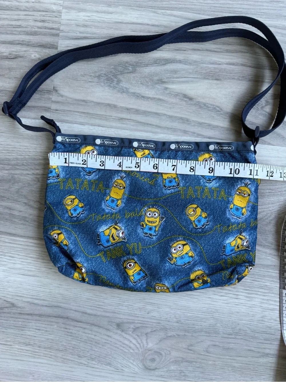 Lesportsac Blue & Yellow Minions Denim-Print Crossbody